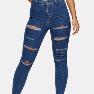 Topshop ripped blue Joni jeans
